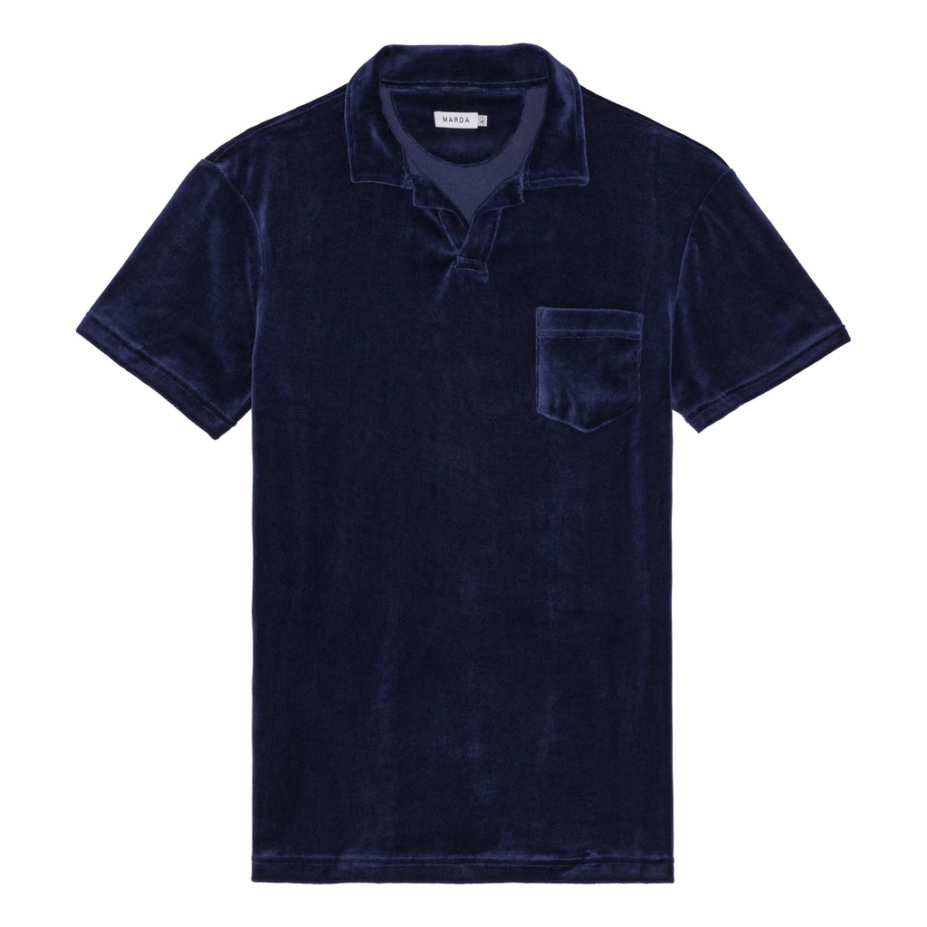 Navy Terry Polo Shirt