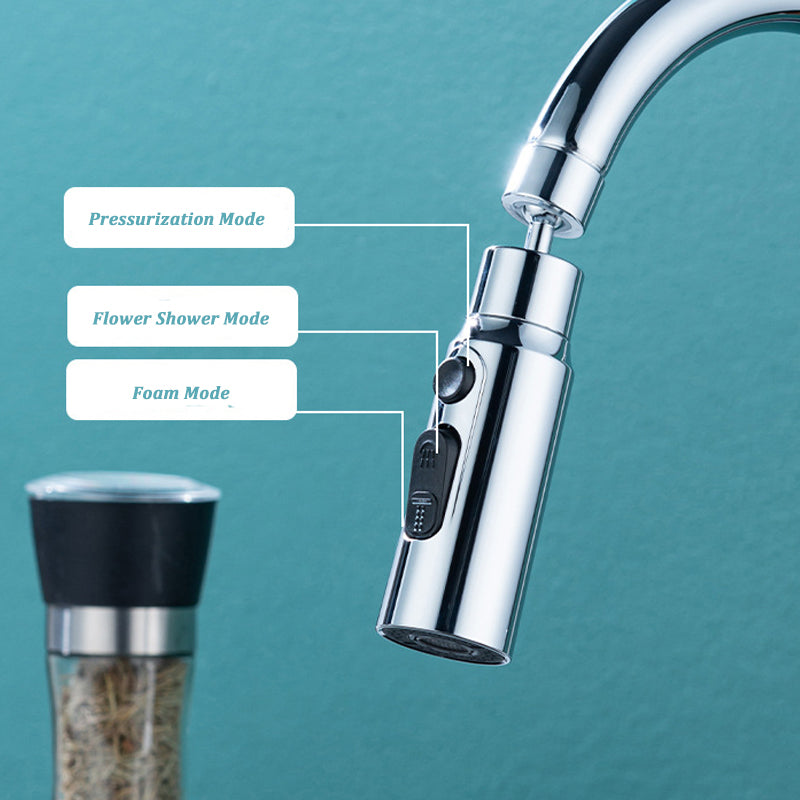 3-Mode Swivel Kitchen Faucet Bubbler