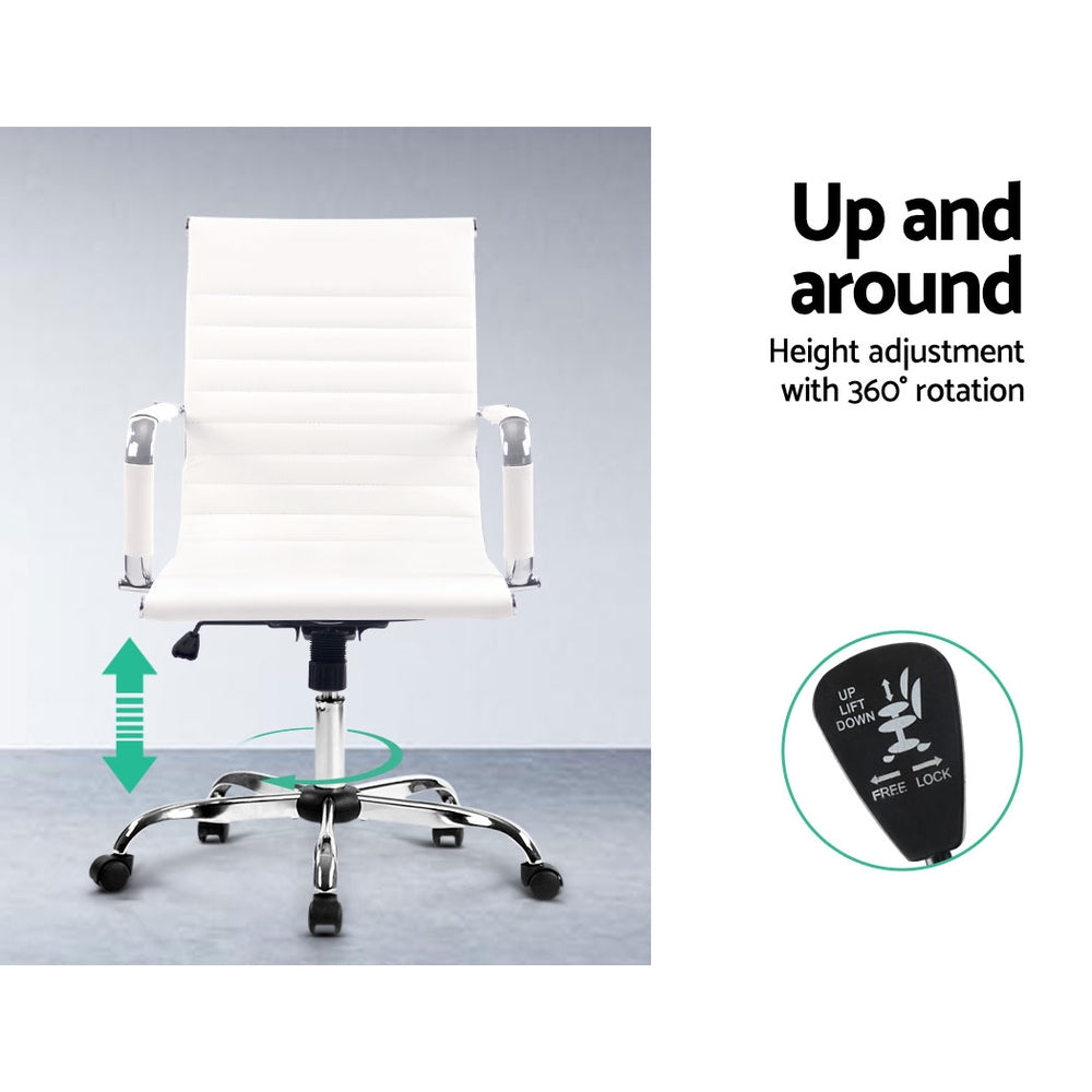 White Gaming Office Chair Mid Back