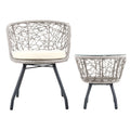 NNEDSZ Outdoor Patio Chair and Table - Grey