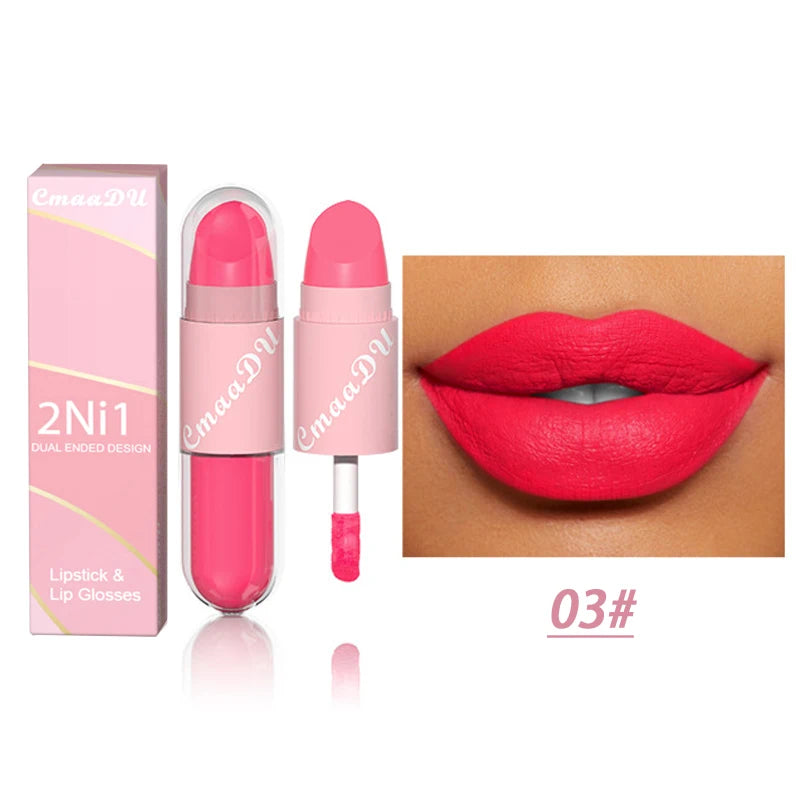 2 in 1 Matte Lipstick Liquid 18 Colors