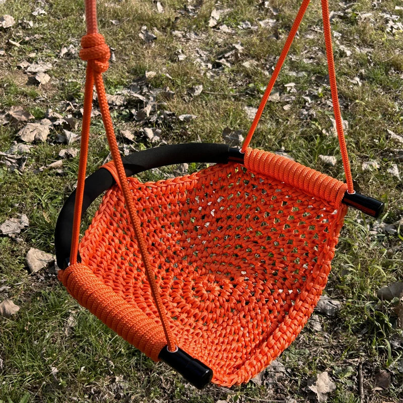 Portable Kid Garden Swing Chair Hanging Children Kindergarten Chair Outside Indoor Weave Small Basket Swing For Children swing