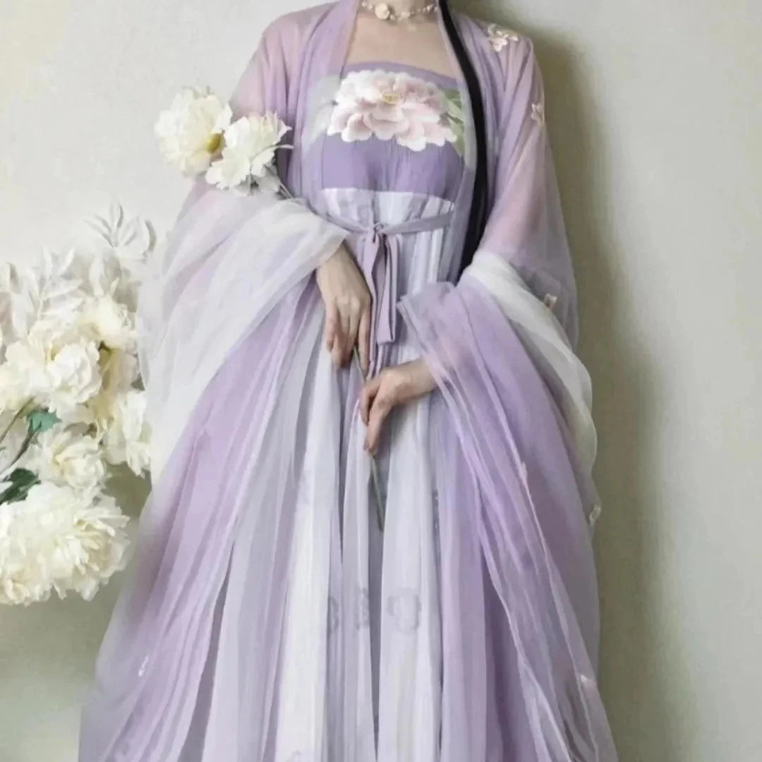 2023 New Hanfu China Ancient Traditional Hanfu Set Female Cosplay Costume Summer Big Sleeve Fairy Hanfu Loose Suit Chinese Dress