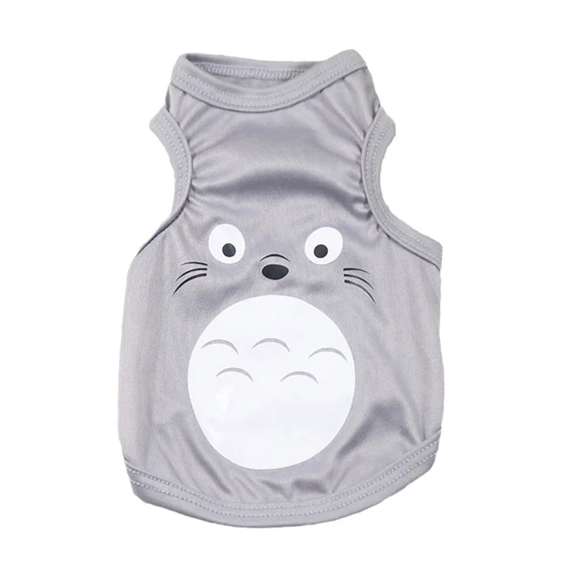 Pet Vest for Rabbit Cats Summer Breathable Rabbits Clothes Non-stick Hair Sweet Print Bunny Clothing Pajamas ubranko dla kota