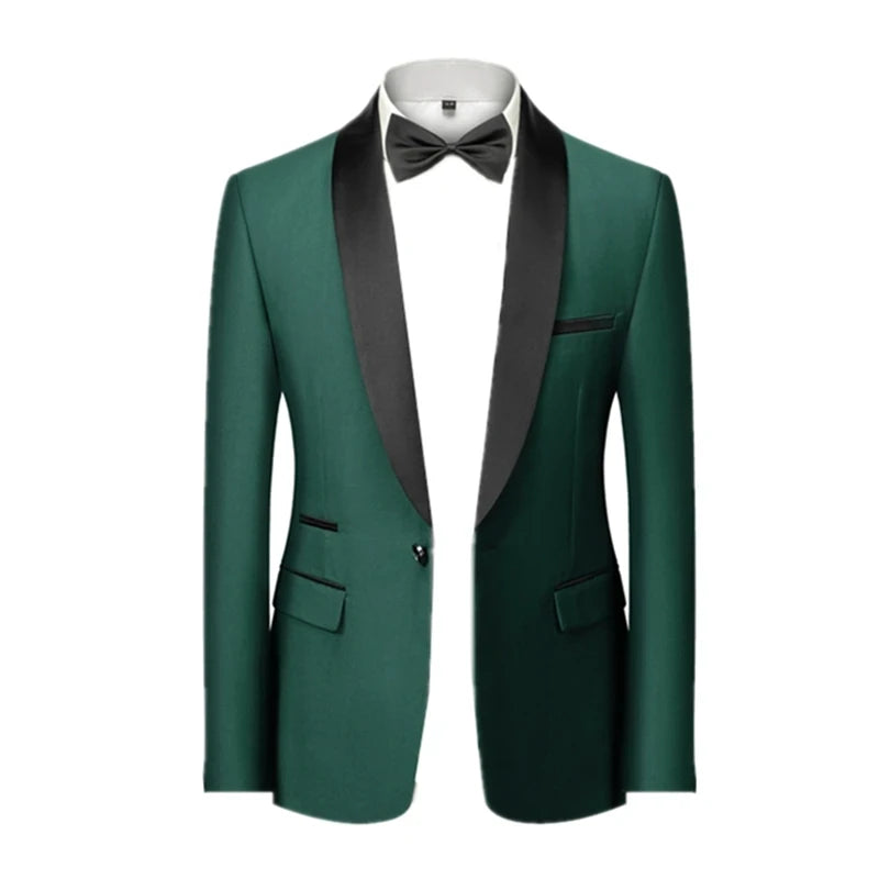 Men Skinny Terno Masculino, Formal Slim Fit Tuxedo Prom Suit / Male Groom Wedding Blazers High Quality Dress Jacket Coat