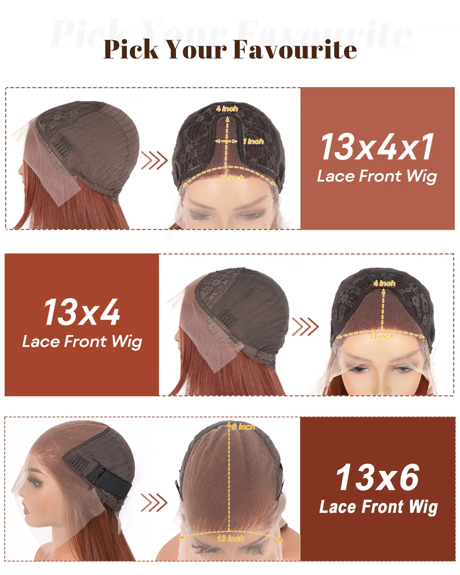 HD Lace Front Wig - Copper Red Layered