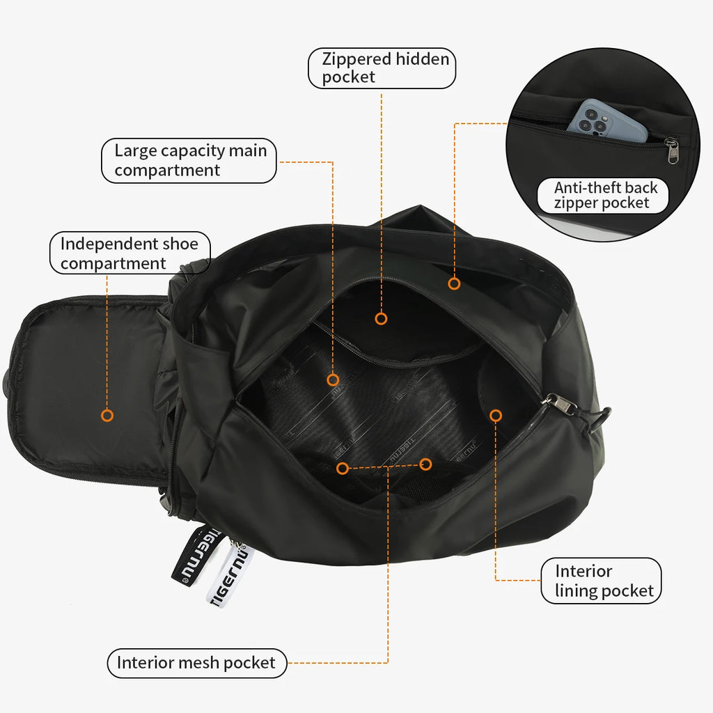Tigernu Women's Sports Gym Bag with Shoe Compartment