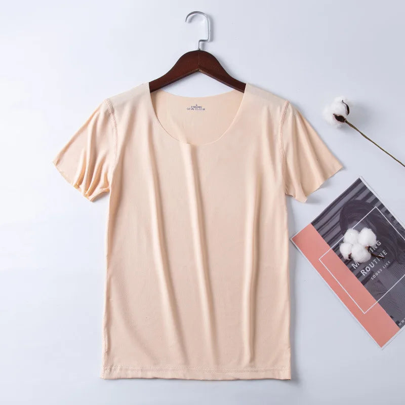 Women Ice Silk T-shirt Vest Y2k Tank Top