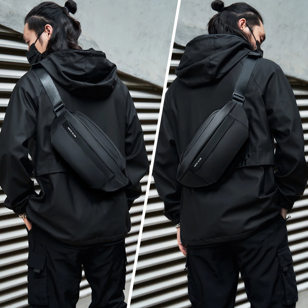 Fashionable Solid Waterproof  Men's Crossbody Shoulder Bag Daily Travel Sports Fanny Pack Bumbag Trend Phone Waist Bag