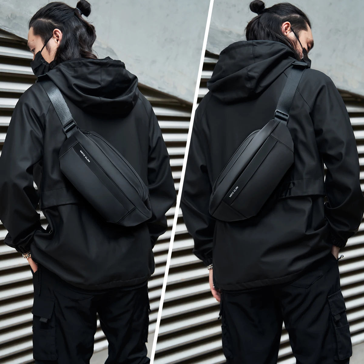 Fashionable Solid Waterproof  Men's Crossbody Shoulder Bag Daily Travel Sports Fanny Pack Bumbag Trend Phone Waist Bag