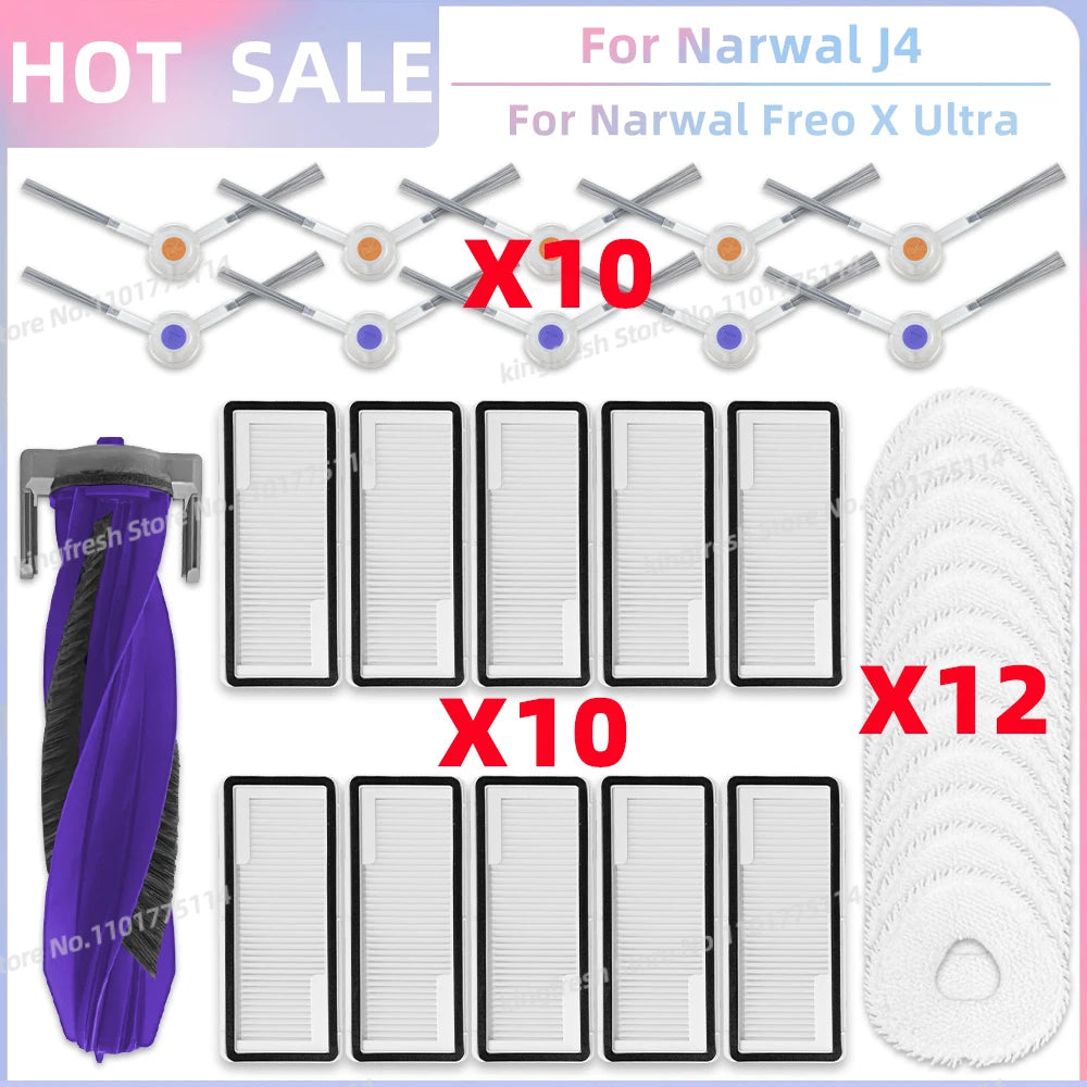Fit For 나르월 Narwal Freo X Ultra, Narwal J4 / Lite Vacuum 나르왈 프레오 X 울트라 Parts Accessories Roller Side Brush Cover Dus