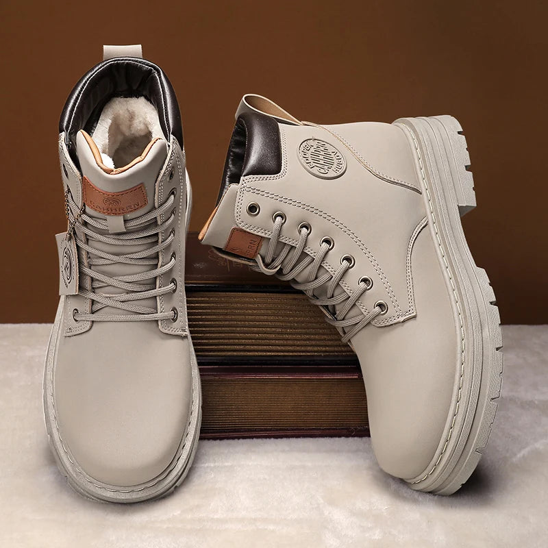 Men Shoes Winter Casual Shoes Lace Up Boots For Outdoor Shoes For Man