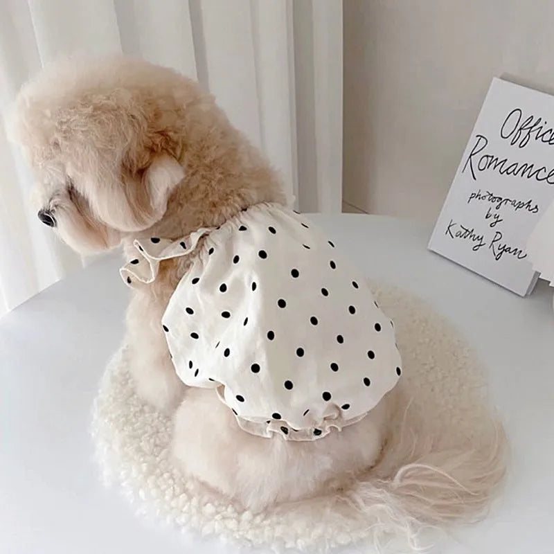 Fashion Dog Dress Dot Pet Dog Clothes Summer Suspender Puppy Skirt Chihuahua Yorkie Bichon Clothing Girl Dog Costume Cat Dresses