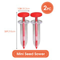 Mini Sowing Seed Dispenser Manual Sower Seed Spreader Handheld Seed Planter Tool 5 Different Settings Hand Seeder with 2 Transpl