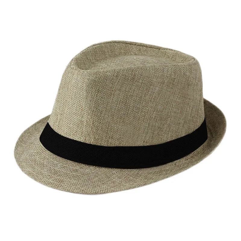 10-24 Pack 1920s Straw Hats Bulk for Men Short Brim Sun Panama Hats for Women Party Costume Wedding Favors, Circumference 58 cm