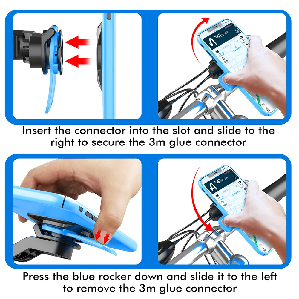 Motorcycle Bike Phone Holder Stand Bicycle Quad Lock Phone Holder Shock Absorber Bicycle Mobile Support Handlebar Mount Bracket