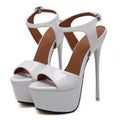 Aneikeh Big Shoe Size 41 42 43 44 45 46 High Heels Sandals Summer Sexy Open Toe Party Dress 16CM Platform Gladiator Women Pumps