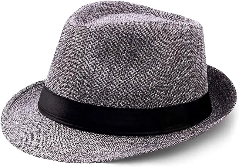 10-24 Pack 1920s Straw Hats Bulk for Men Short Brim Sun Panama Hats for Women Party Costume Wedding Favors, Circumference 58 cm