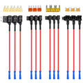12pcs 4 Types of 12V Additional Circuit Adapters and Fuse Set- Tap Car Fuse Holder with MICRO2 Mini ATC ATS Thin Tap Adapter