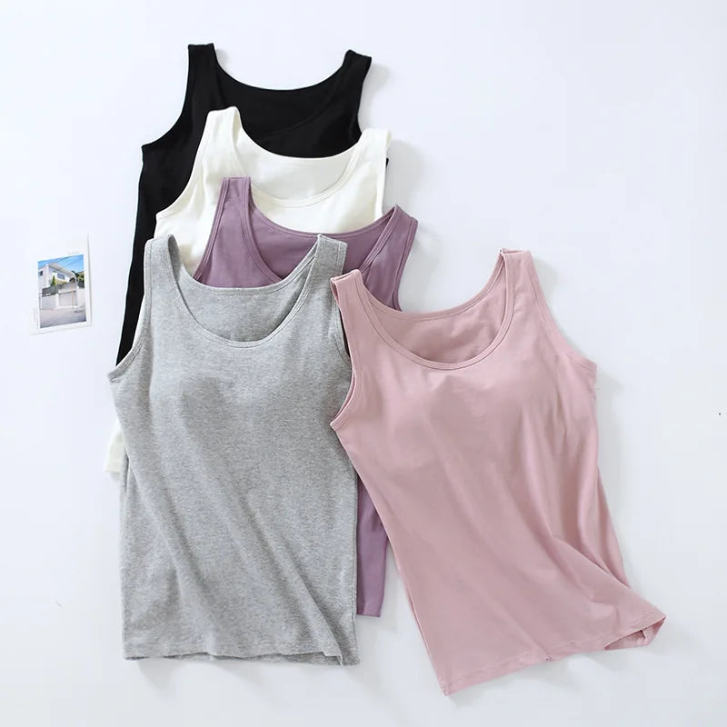 Cotton Sleep Shirt Chest Pad Pajama Top