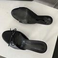 Eilyken Butterfly-knot Peep Toe Women Slippers Fashion Thin Heels Sandals Casual Party Dress Slide Summer Shoes