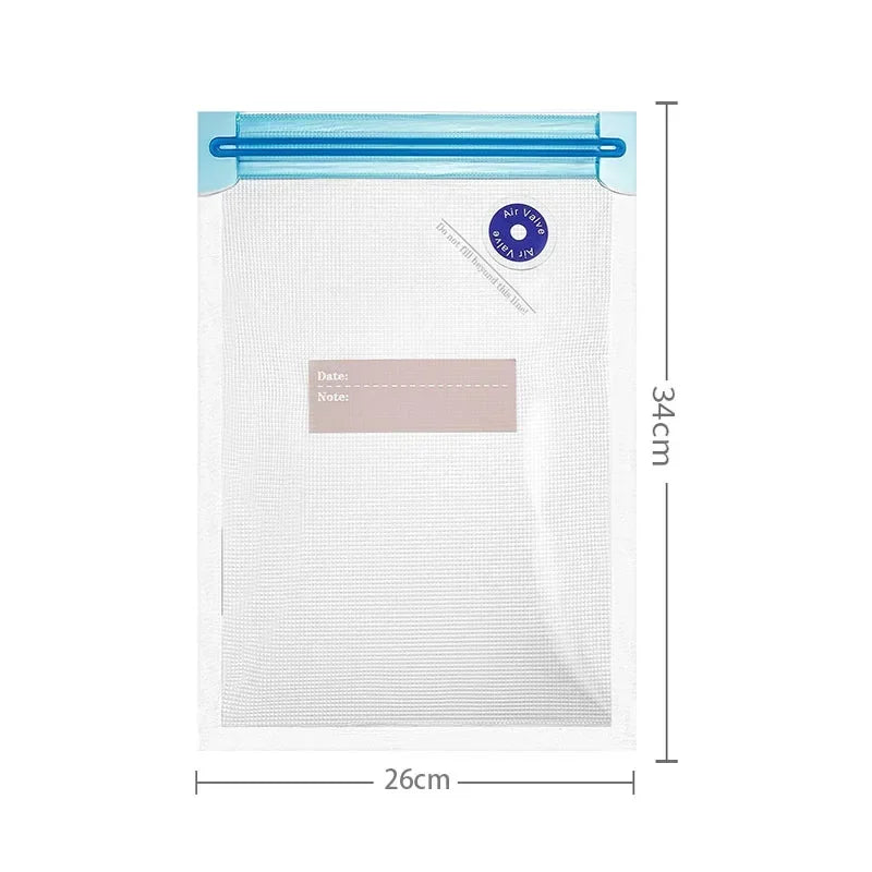 Vacuum Food Storage Zipper Bags Reusable BPA-Free Sous Vide Bags with Vacuum Hand Pump Fruit Meat Nut Vacuum Sealer Saver Bag