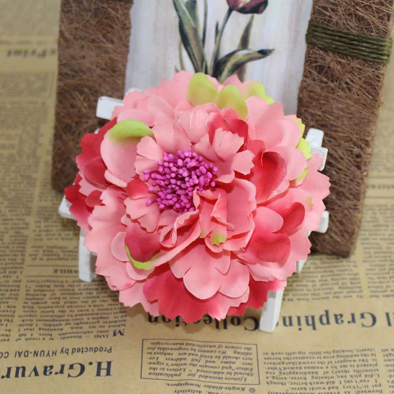 Spring Summer Simulated Peony Flowers Hair Claw Clip Headdress Women Girls Korean Sweet Colored Floral Hairpin Hair Accessories