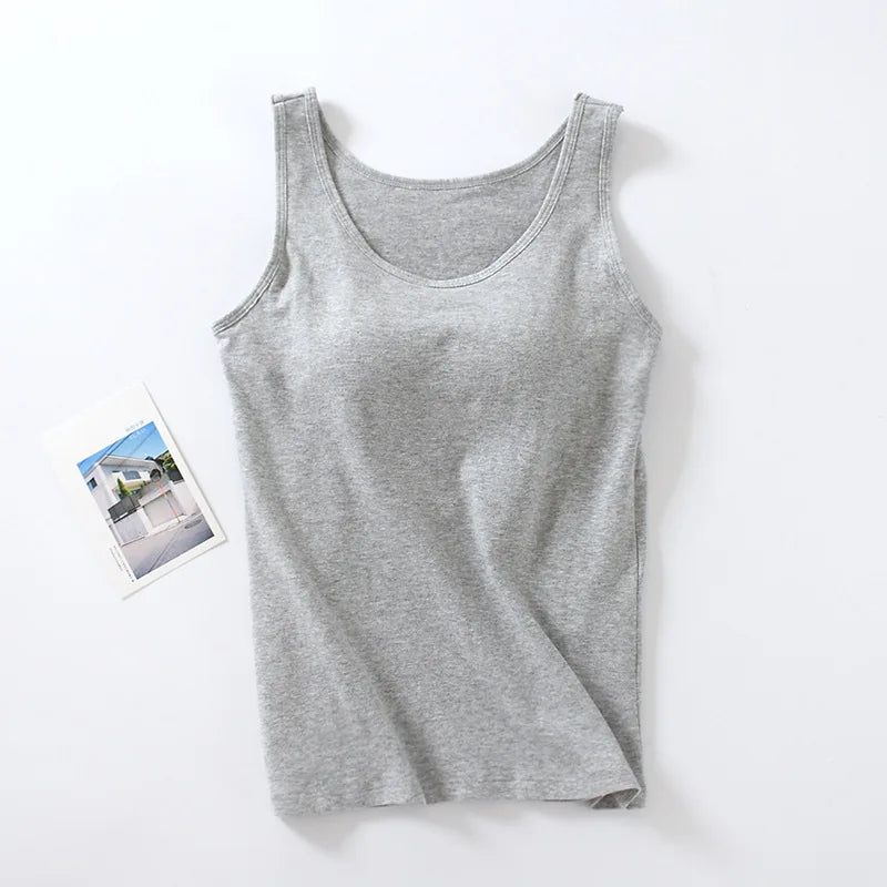Cotton Sleep Shirt Chest Pad Pajama Top