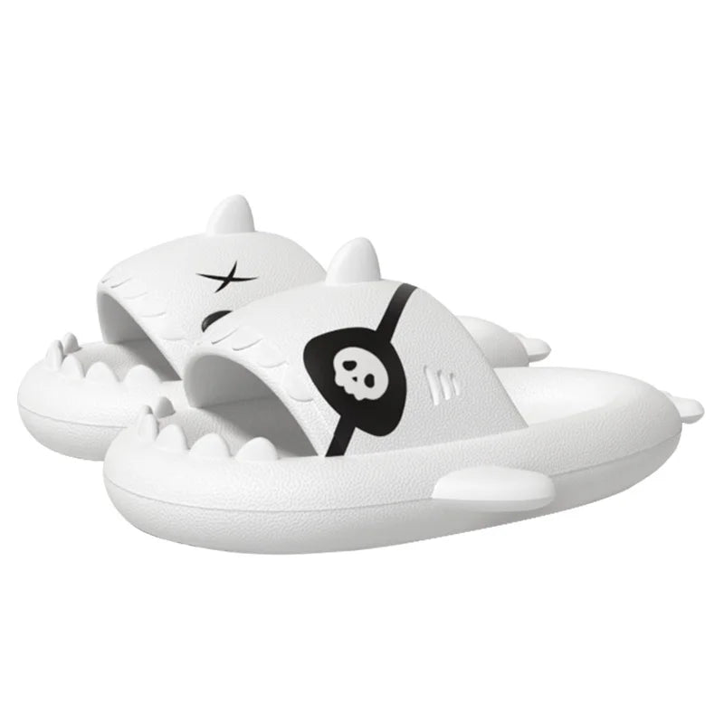 Goosecret Women Pirate Shark Sandals Non-Slips Slides Outdoor Cozy Beach Shoes Thick Sole Home Sandals Men Soft Bottom Slippers