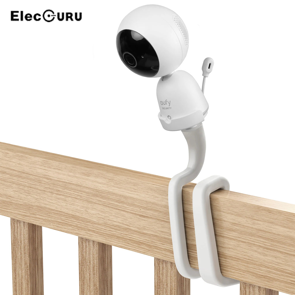 Flexible Twist Mount Bracket for eufy Security 720P Video Baby Monitor Camera,Attaches to Crib Cot Shelves or Furniture