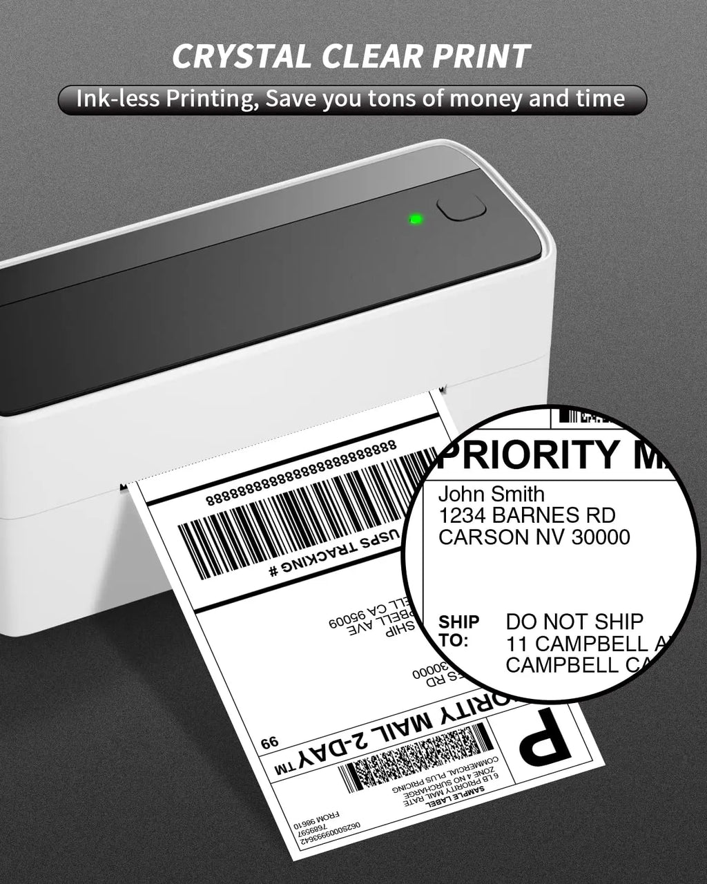 Phomemo 241 Portable Printer Thermal Label Printer Wireless Bluetooth Shipping Label Printer Compatible with Mobile PC Wide Used