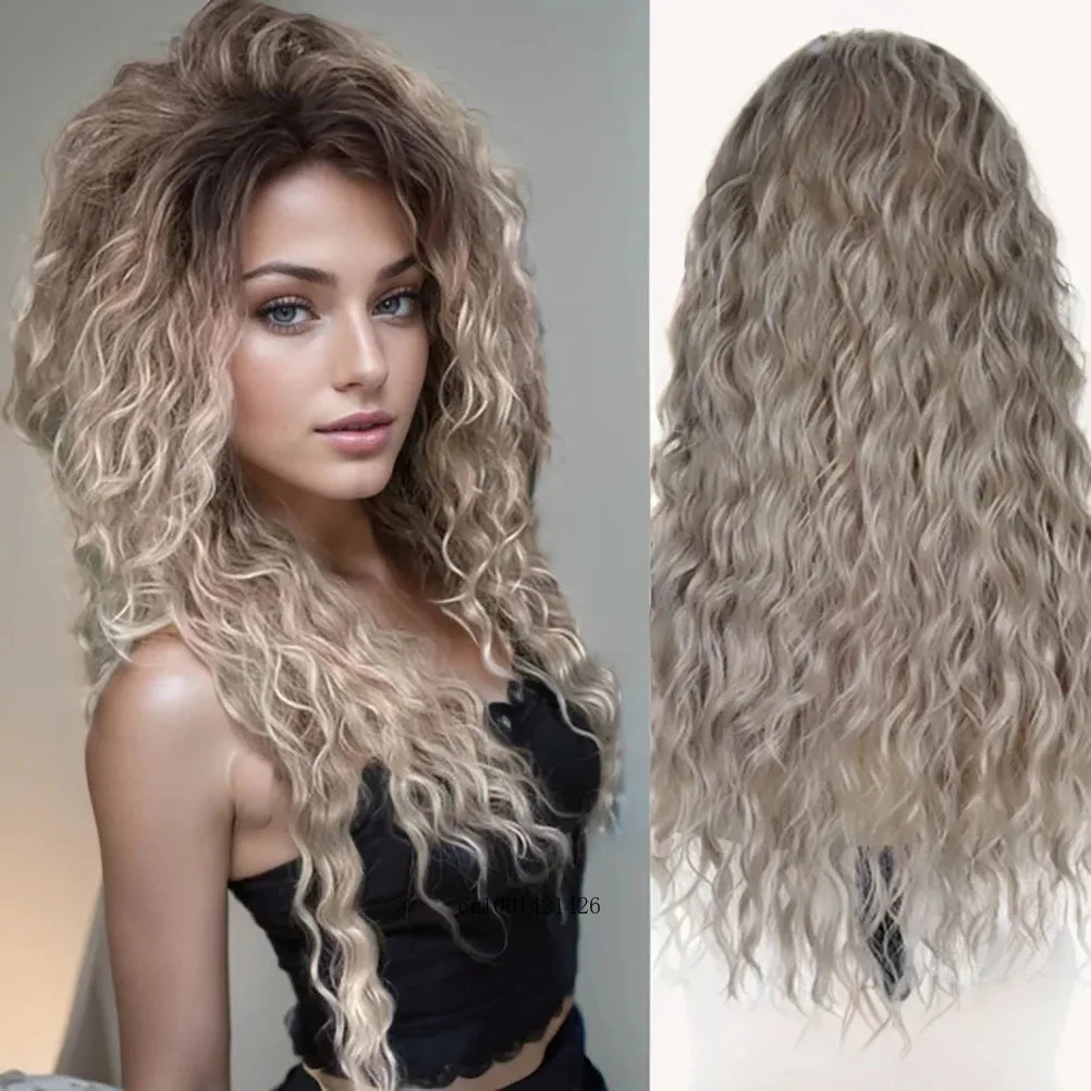Ash Blonde Curly Wig 26" - Synthetic