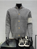 Men's Knitted Cardigan Sweater Stripe Pattern