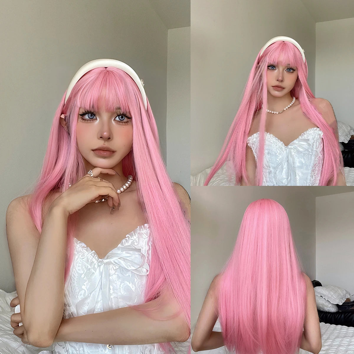 Light Blonde Straight Synthetic Wig - Long