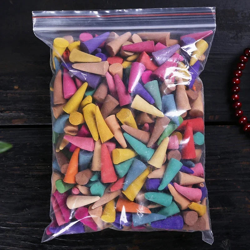 1Pack Backflow Incense Cones Pack of 60 Mixed Flavor Natural Incense Floral Lavender Sandalwood Aloes Aromatherapy