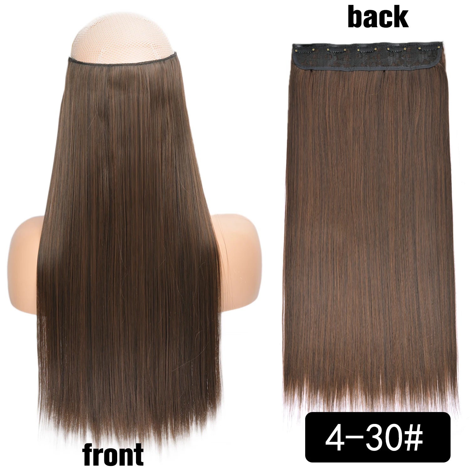 5 Clip-In Hair Extensions Long Straight One Piece Synthetic Heat-Resistant Fibre Hairpiece 22Inch Black Blonde Natural Hairstyle