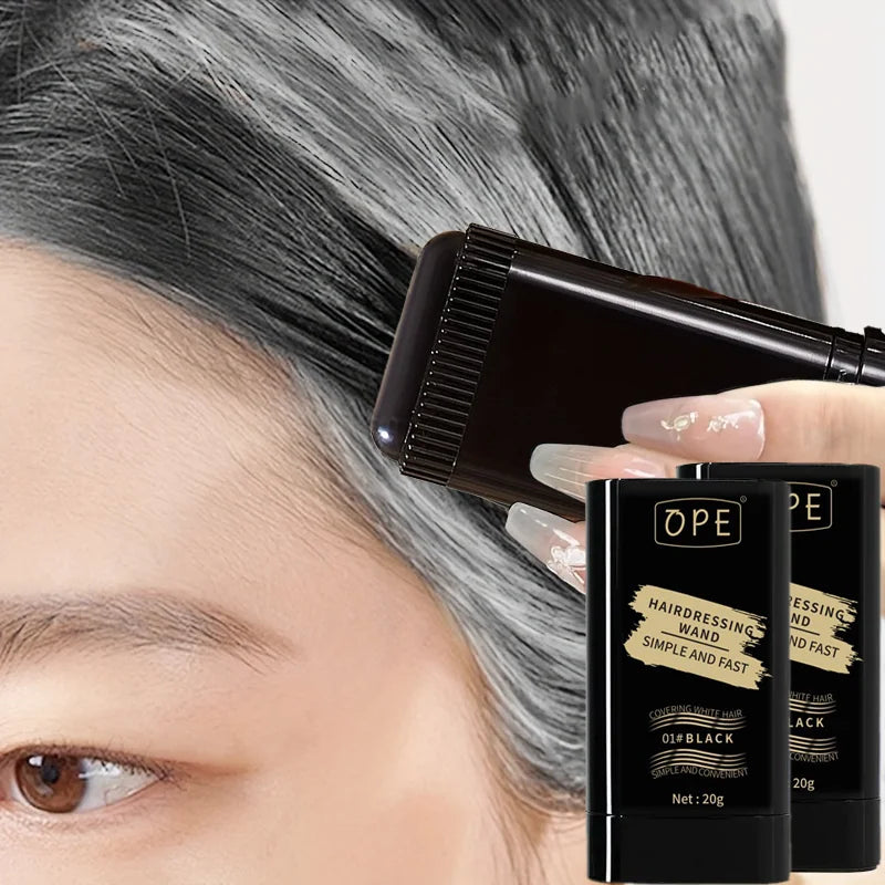 20g quick hair dye stick - permanent coverage, long-lasting effect, portable applicator brush design, touch up the color at home