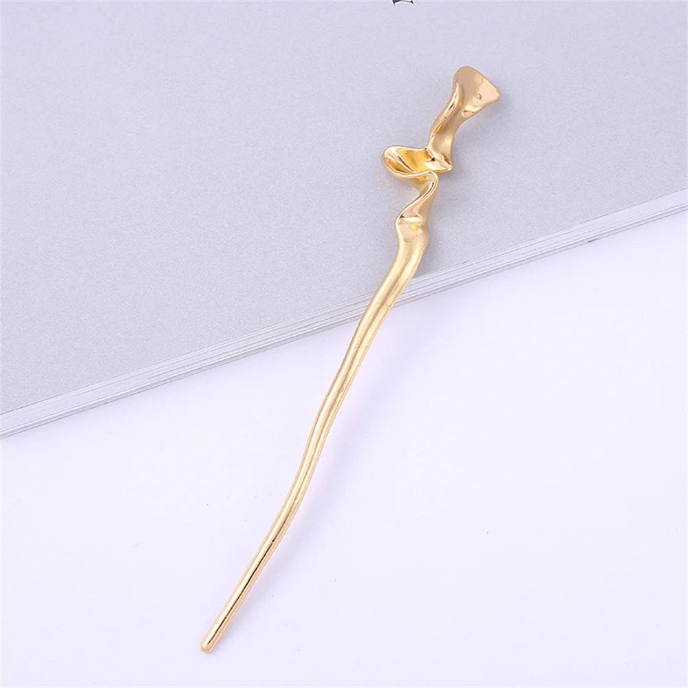 New Women Metal Hairpins Clips Simple Hair Stick Barrette Clip  Alloy Chopstick Wedding Hairstyle Design Tools Hair Jewelry