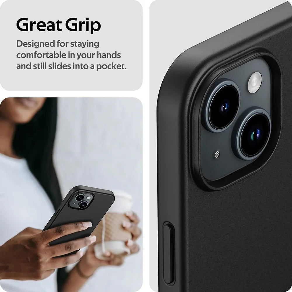 Luxury Matte Silicone Soft Case For iPhone 17 Air 16 15 14 Plus 13 12 Mini 11 Pro Max XR Ultra Thin Solid Black Cover
