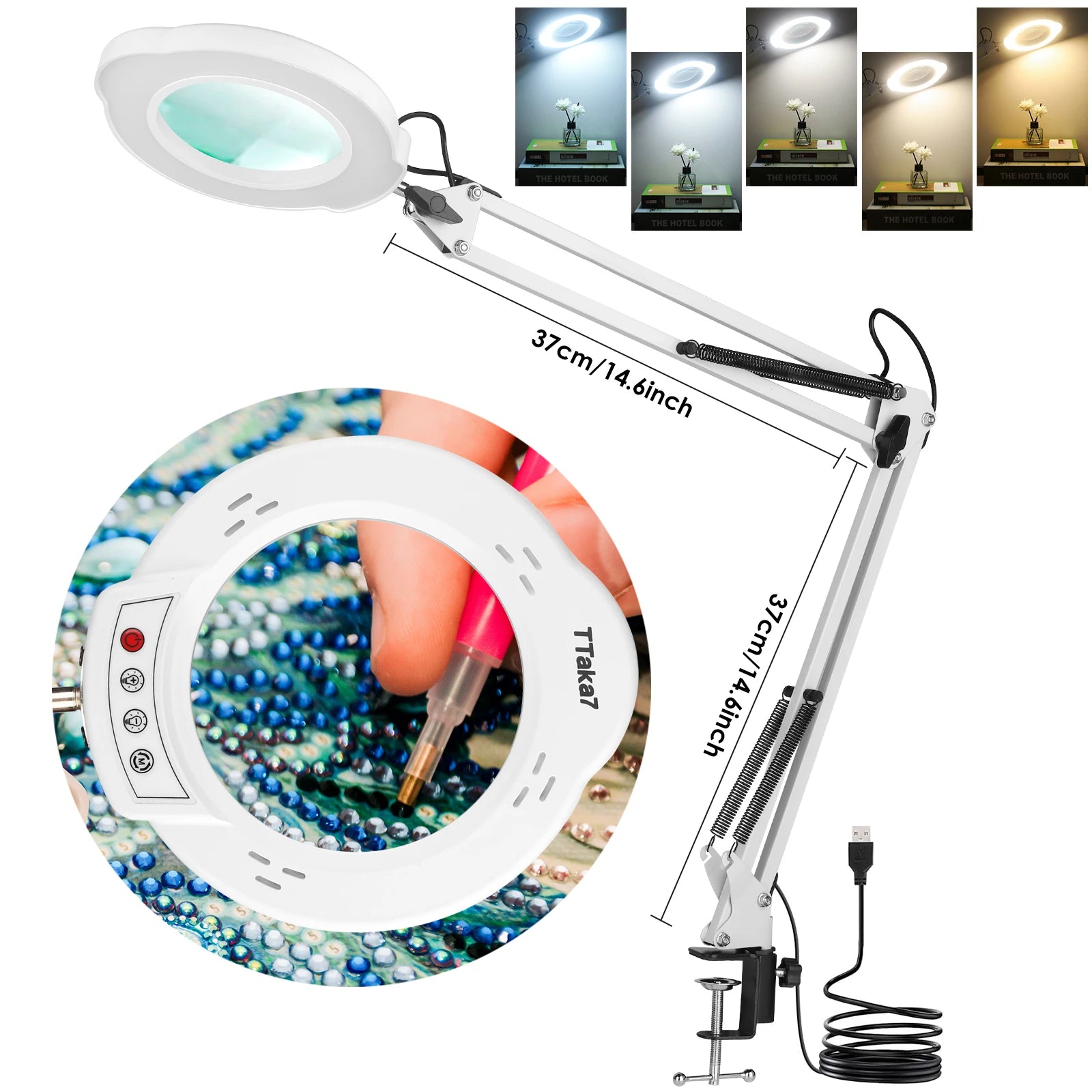 72LED Illuminated Magnifier 8X/10X USB