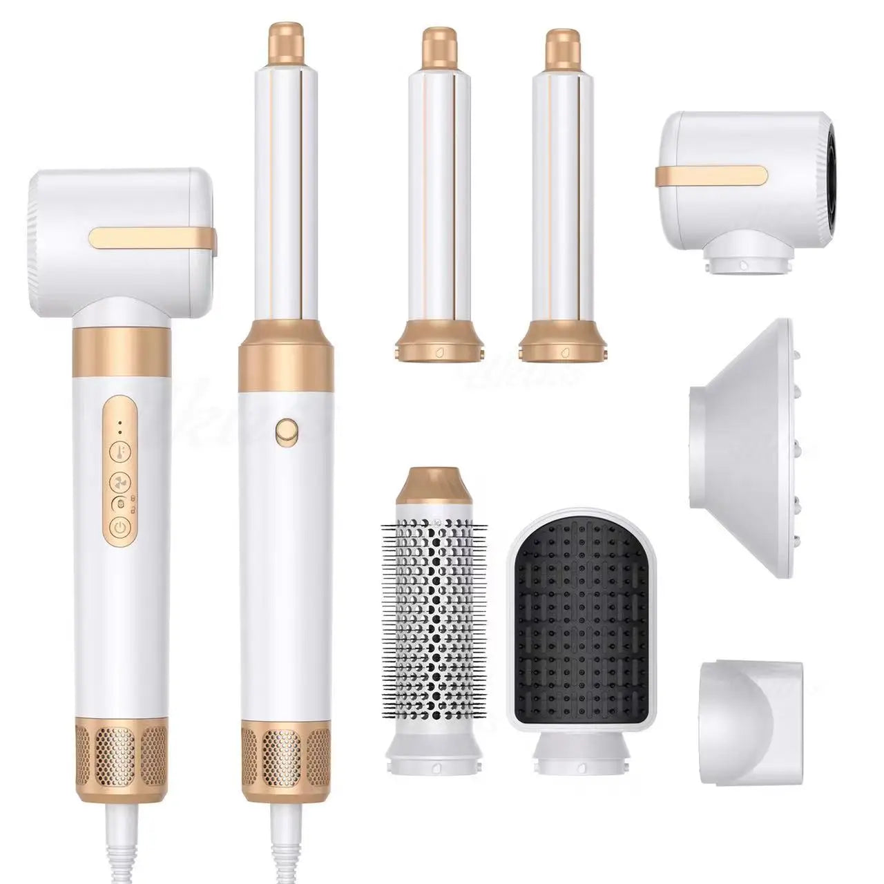 7 in 1 Hair Dryer 1400W Straightener Hair Brush Hot Comb Professional Auto Wrap Dryer&Straightening Brush Automatic Curling Iron