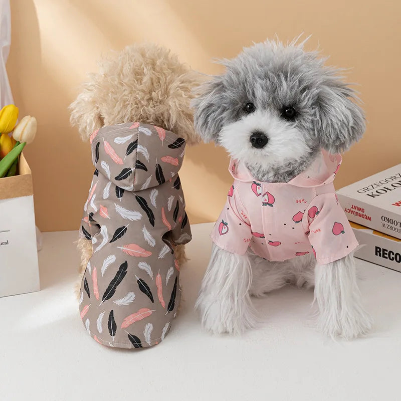 Dog Raincoat Summer Fashion Short Sleeve Dog Waterproof Clothes Puppy Coat Dog Raincoat Outdoor Coat Bichon Schnauzer Welsh