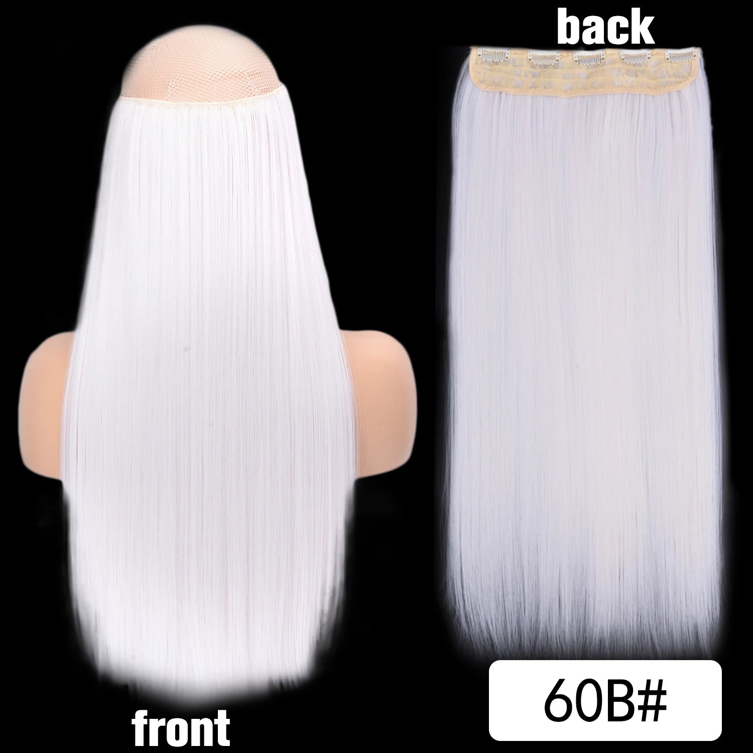 5 Clip-In Hair Extensions Long Straight One Piece Synthetic Heat-Resistant Fibre Hairpiece 22Inch Black Blonde Natural Hairstyle