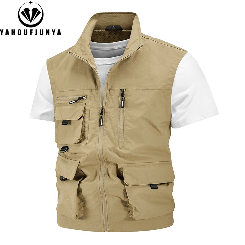Men Sleeveless Fishing Vest Multi Pocket 2024