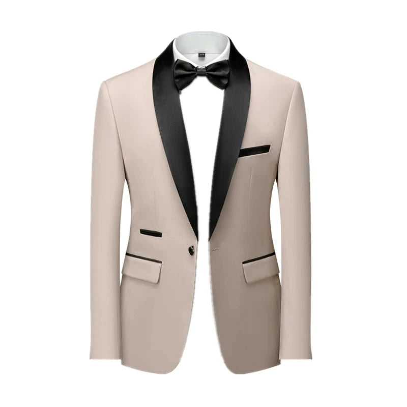 Men Skinny Terno Masculino, Formal Slim Fit Tuxedo Prom Suit / Male Groom Wedding Blazers High Quality Dress Jacket Coat