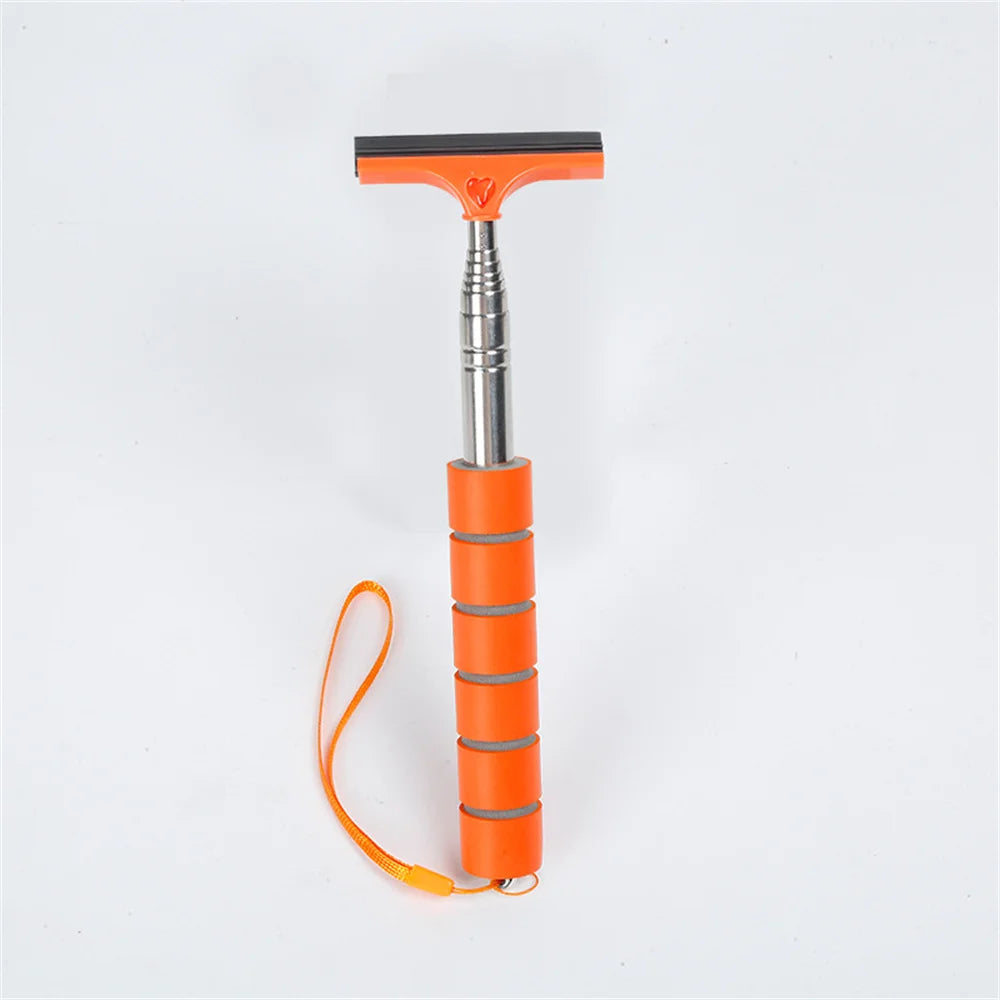 Car Rearview Mirror Wiper Stainless Steel Telescopic Retractable Layered Brush Head Auto Mirror Wash Clear for Auto Accessories
