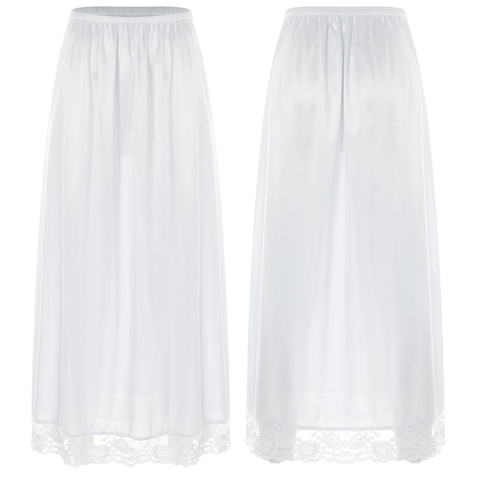 Women Girl Summer Underwear Accessories Long Lining Skirt Half Length Slips Underskirt Bottoms Petticoat Under Dress