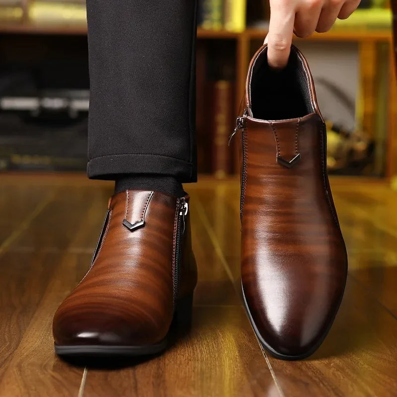 New 2025 Handmade Men Boots Design Sneakers Man Outdoor Casual Leather Men Shoes Ankle Boots Breathable Hot Sale Luxury Footwear