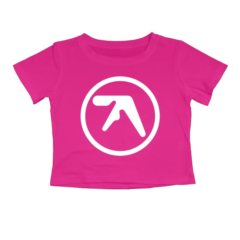 Punk Aphex Twin Print T-Shirt Crop Top Y2k