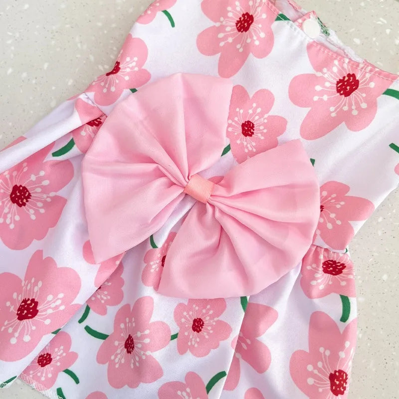 Dog Princess Dress Spring Summer Kitten Pet Skirt Cute Dog Dress Bow Lace for Small Medium Puppy Poodle Chihuahua